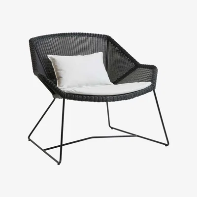Barker and Stonehouse Cane-line Breeze Garden Lounge Chair with Cushions, Black | Barker & Stonehouse