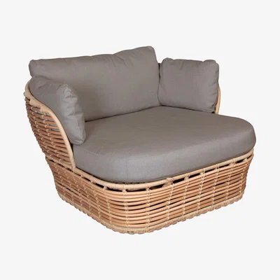 Barker and Stonehouse Cane Line Basket Lounge Chair, Neutral | Barker & Stonehouse