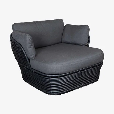 Barker and Stonehouse Cane Line Basket Lounge Chair, Grey | Barker & Stonehouse