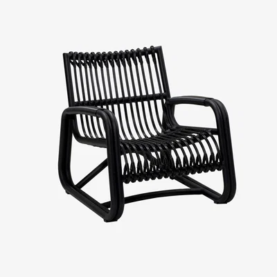 Barker and Stonehouse Cane Line Curve Lounge Chair Outdoor, Grey | Barker & Stonehouse