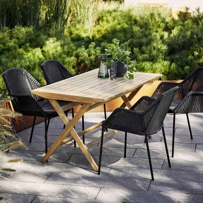 Barker and Stonehouse Cane Line Breeze Set Of 2 Chairs With Seat Cushions, Black | Barker & Stonehouse