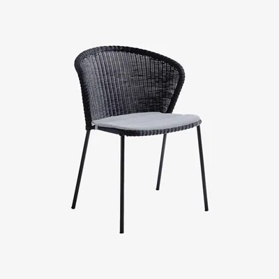 Barker and Stonehouse Cane-line Lean Outdoor Stackable Dining Chair, Black | Barker & Stonehouse