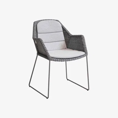 Barker and Stonehouse Cane-line Breeze Set of 2 Outdoor Dining Chairs with Cushion Set, Grey | Barker & Stonehouse