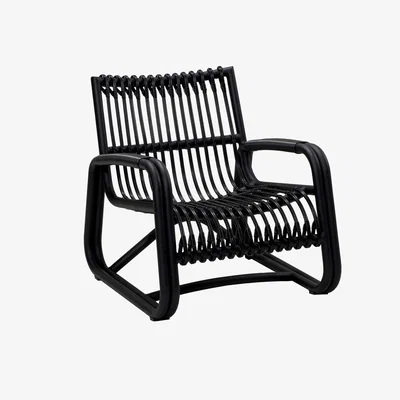 Barker and Stonehouse Cane-line Curve Garden Lounge Chair, Black | Barker & Stonehouse