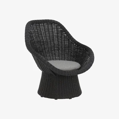 Barker and Stonehouse Santorini Garden Lounge Chair, Black | Barker & Stonehouse