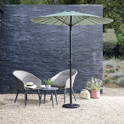 Dunelm Budapest 2 Seater Rattan Coffee Set Grey
