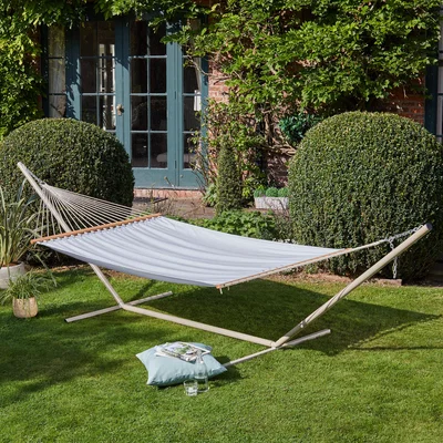 Dunelm Printed Hammock with Stand Taupe