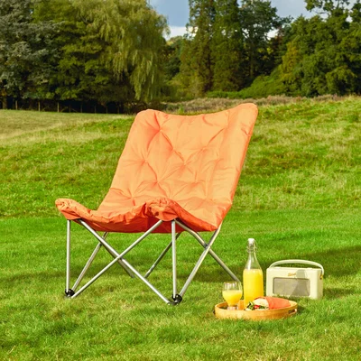 Dunelm Padded Butterfly Folding Chair Tiger Lily