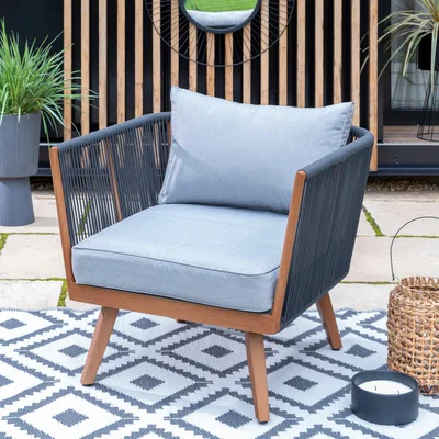 Dunelm Elements Rope Garden Chair Grey