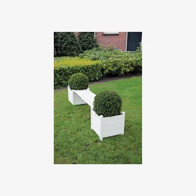 Furniture123 White Garden Bench with Planters
