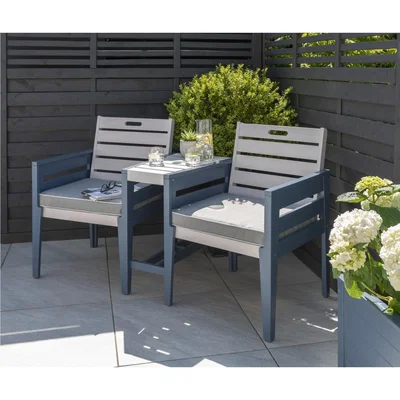 Furniture123 Garden Love Seats in Grey and Blue - Galaxy