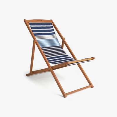 Habitat Habitat Folding Wooden Garden Deck Chair - Blue