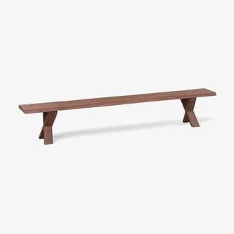Heal's Heal's Oslo Bench 260x35cm Walnut Straight Edge Filled - Heal's UK Furniture