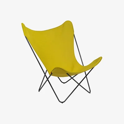 Heal's Knoll Butterfly Chair Acid Green Black Base - Heal's UK Furniture