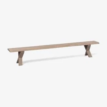 Heal's Heal's Oslo Bench 280x35cm Grey Oak Natural Edge Filled - Heal's UK Furniture
