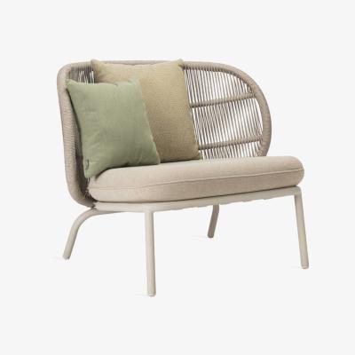 Heal's Vincent Sheppard Kodo Garden Lounge Chair Dune White Olive and Blush Cushions - Heal's UK Outdoor Furniture