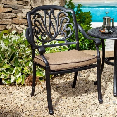 IO Living 2019 Hartman Amalfi Outdoor Dining Chair With Cushion - Bronze/Amber