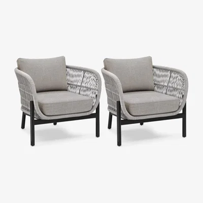 John Lewis John Lewis & Partners Basket Rope Woven Garden Lounging Armchairs, Set of 2