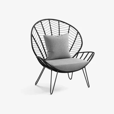 John Lewis John Lewis & Partners Chevron Statement Garden Chair, Black/Grey