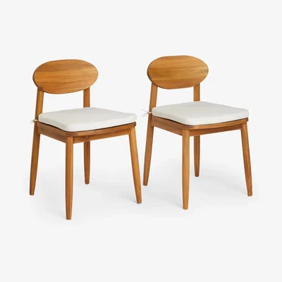 John Lewis John Lewis + Swoon Franklin Garden Dining Chair, Set of 2, FSC-Certified (Acacia Wood)