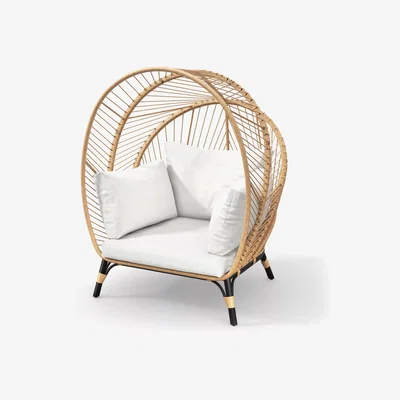 John Lewis John Lewis & Partners Canopy Garden Single Chair Pod, Natural