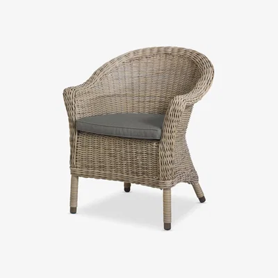 John Lewis 4 Seasons Outdoor Valentine Round Garden Dining Chairs, Set of 2, Natural