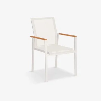 John Lewis Barlow Tyrie Aura Garden Dining Armchair with Teak Wood Armrests