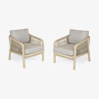 John Lewis KETTLER Cora Rope Garden Lounging Armchairs, Set of 2, FSC-Certified (Acacia Wood), Natural