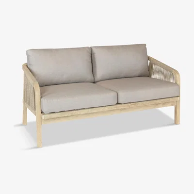 John Lewis KETTLER Cora Rope 2 Seat Garden Lounging Sofa, FSC-Certified (Acacia Wood), Natural