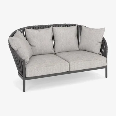 John Lewis John Lewis & Partners Chunky Weave 2-Seater Garden Sofa, Grey