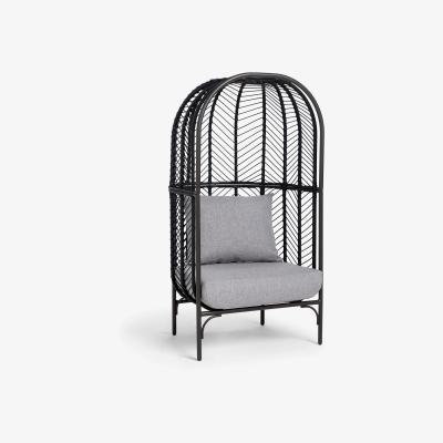 John Lewis John Lewis & Partners Chevron Garden Single Chair Pod, Black/Grey