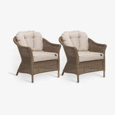 John Lewis KETTLER RHS Harlow Carr Garden Lounging Armchairs, Set of 2, Natural