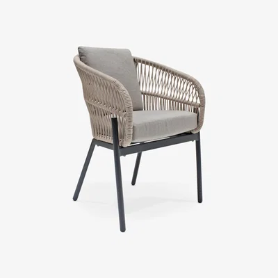 John Lewis John Lewis & Partners Basket Rope Garden Dining Armchairs, Set of 2, Natural