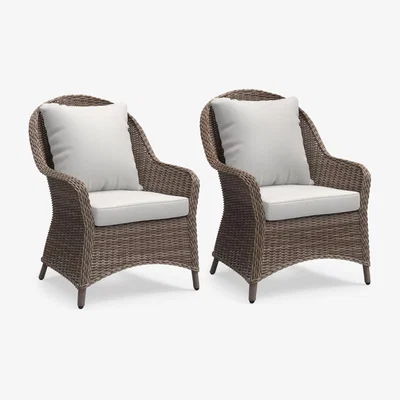 John Lewis John Lewis & Partners Rye Garden Lounging Armchairs, Set of 2, Natural