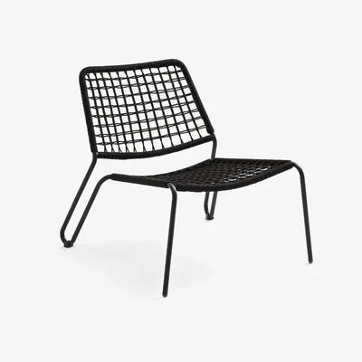 La Redoute Masix Metal / Braided Rope Low Garden Armchair