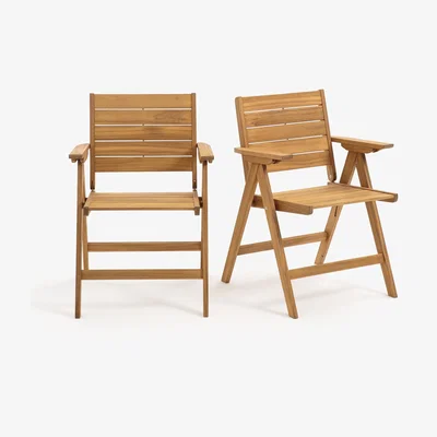 La Redoute Realto Folding Acacia Garden Armchairs