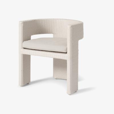 Made.com Alfrida Garden Dining Chair, Natural White Polyweave