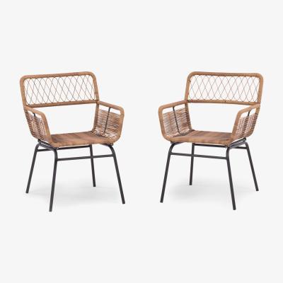 Made.com Lyra Garden Dining Chair Set, Charcoal Grey