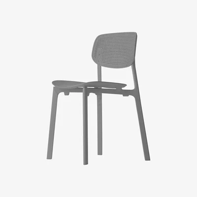 Made in Design Colander Stacking chair - Perforated polypropylen by Kristalia Grey