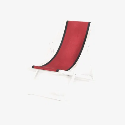 Made in Design Transat Reclining chair - / Foldable & adjustable by Maison Sarah Lavoine White/Red
