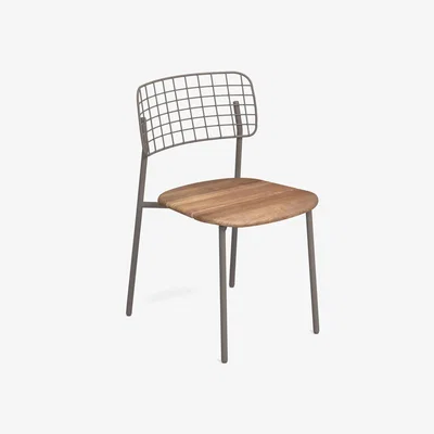 Made in Design Lyze Stacking chair - / Teak seat by Emu Beige/Natural wood