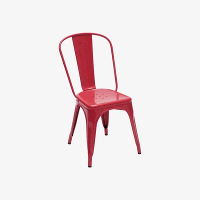 Made in Design A Stacking chair - Steel - Shinny colour by Tolix Red