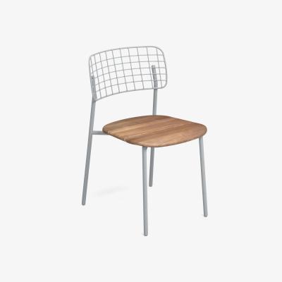 Made in Design Lyze Stacking chair - / Teak seat by Emu Grey/Natural wood