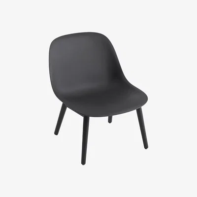 Nordic Nest Muuto Fiber lounge chair wood base Black black legs