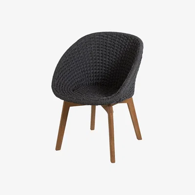 Nordic Nest Cane-line Peacock chair soft rope Dark grey teak