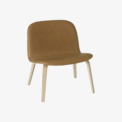 Nordic Nest Muuto Visu lounge chair upholstered chair Refine leather cognac-oak