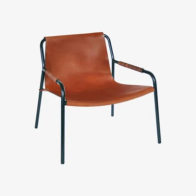 Nordic Nest OX Denmarq September lounge chair leather cognac. black laquered  steelstand