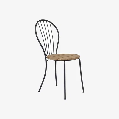 Nordic Nest Grythyttan Stålmöbler Akleja chair Teak-dark grey stand