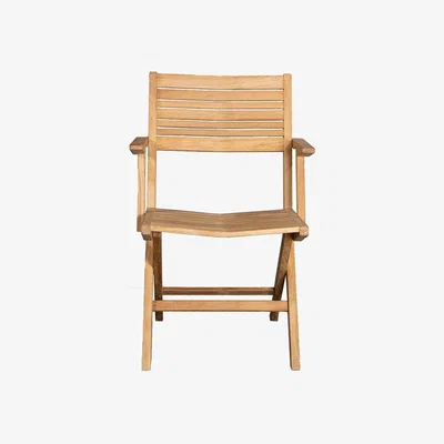 Nordic Nest Cane-line Flip folding chair Teak with armrests