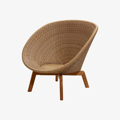 Nordic Nest Cane-line Peacock Weave lounge chair Natural teak legs